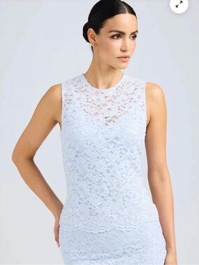 Generation Love Light Blue Lace Sleeveless Top
